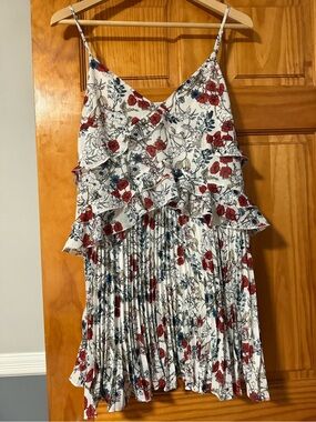 NWT  Ali & Jay Samo Floral Ruffle Pleated Minidress